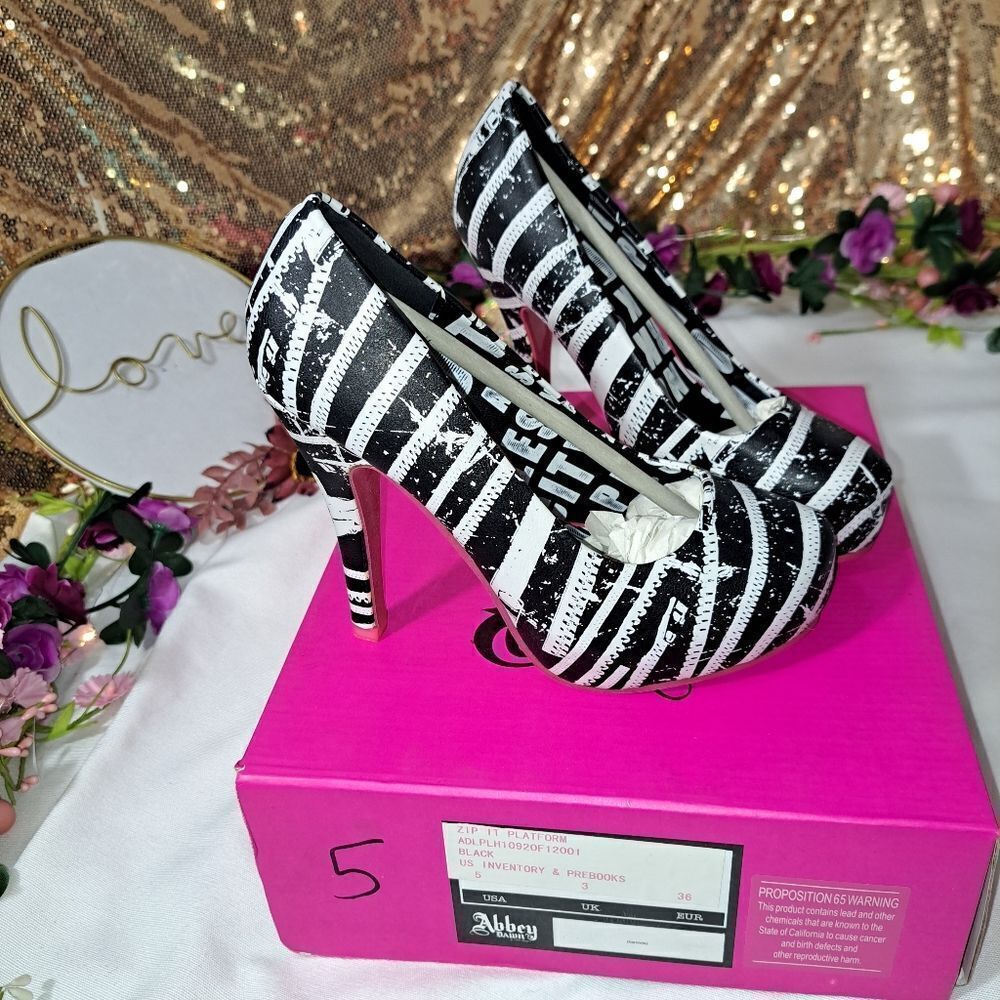 NIB Abbey Dawn Zip It Platform Heel - Picture 2 of 10